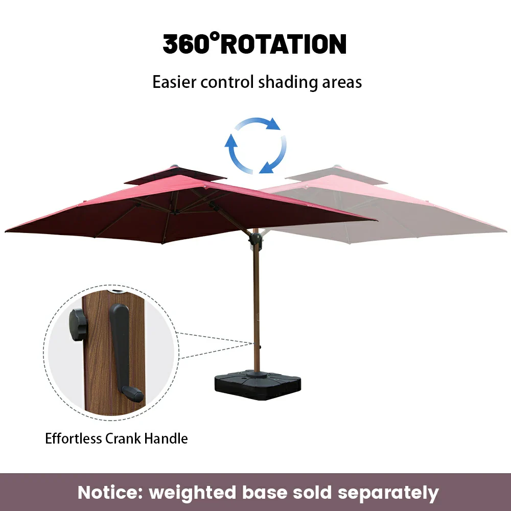 Cantilever Umbrella Wood Grain- Rectangular - Image 32