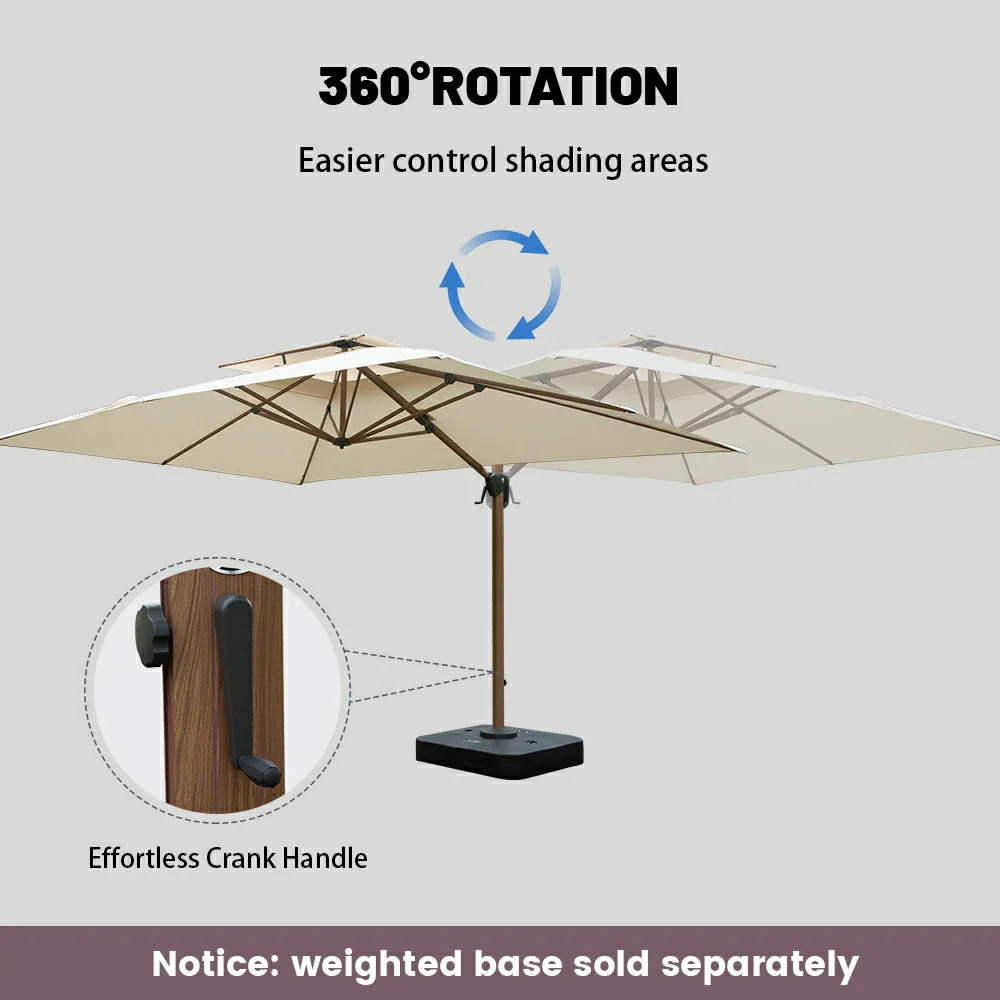 Cantilever Umbrella Wood Grain- Rectangular - Image 6