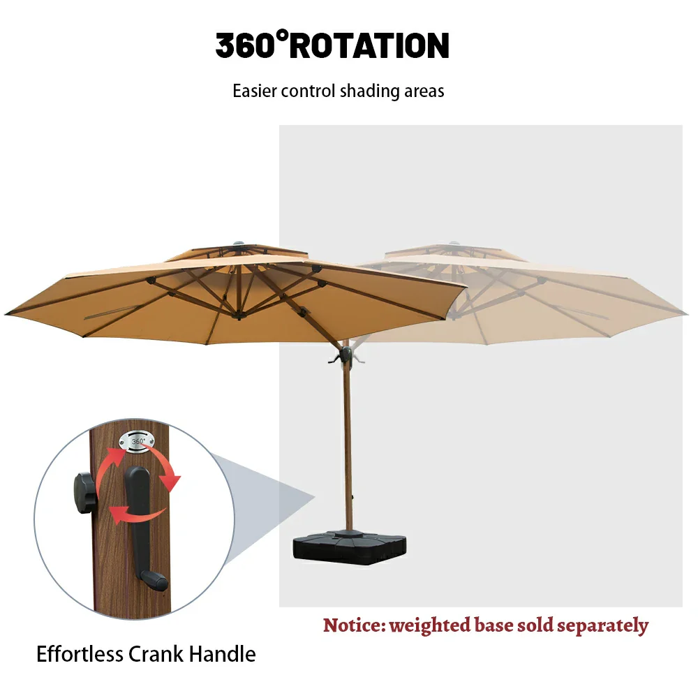 Cantilever Umbrella Wood Grain- Round - Image 16