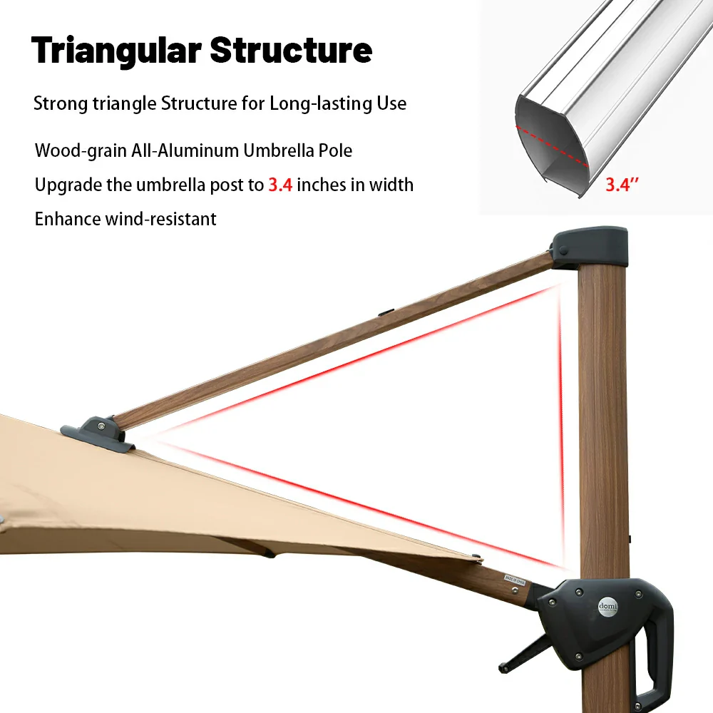 Cantilever Umbrella Wood Grain- Round - Image 19