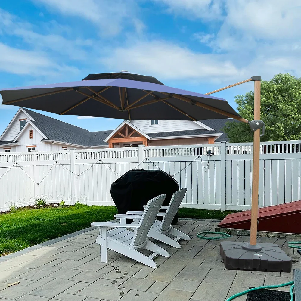 Cantilever Umbrella Wood Grain- Round - Image 20