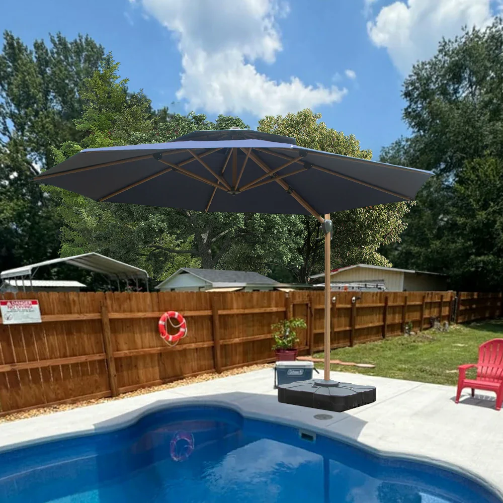 Cantilever Umbrella Wood Grain- Round - Image 21