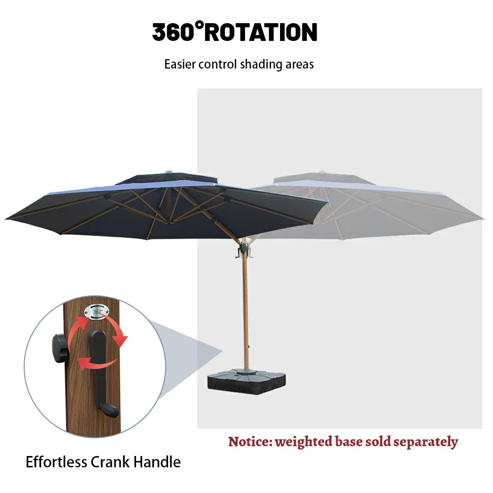 Cantilever Umbrella Wood Grain- Round - Image 26