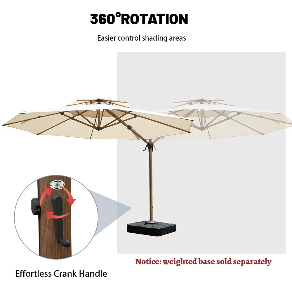 Cantilever Umbrella Wood Grain- Round - Image 6