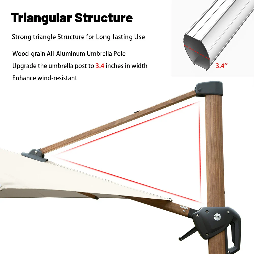 Cantilever Umbrella Wood Grain- Round - Image 9