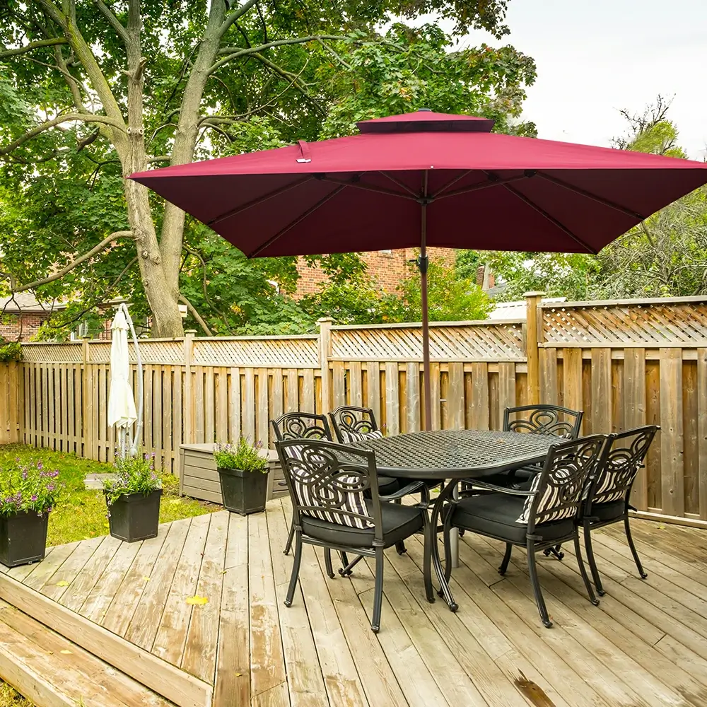 Cantilever Umbrella Wood Grain- Square - Image 10
