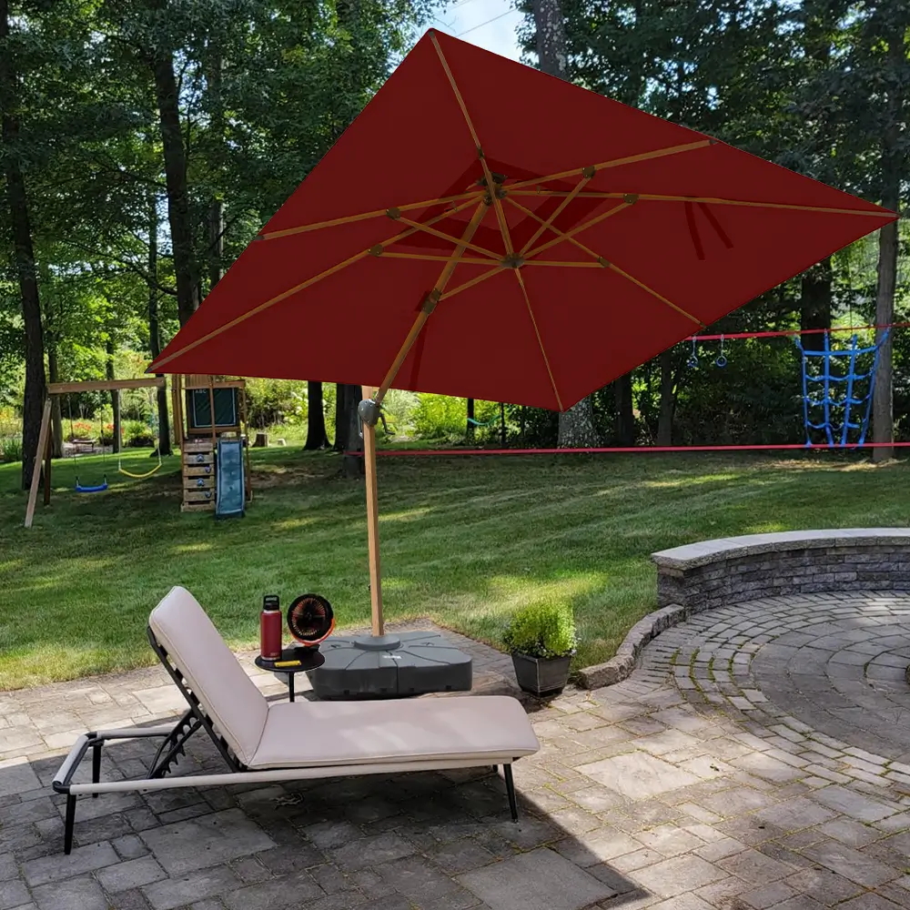 Cantilever Umbrella Wood Grain- Square - Image 11