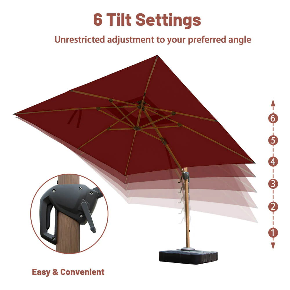 Cantilever Umbrella Wood Grain- Square - Image 15