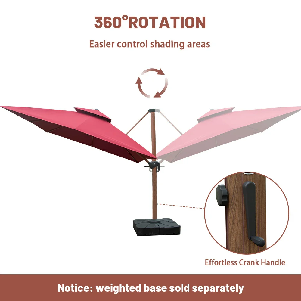 Cantilever Umbrella Wood Grain- Square - Image 16