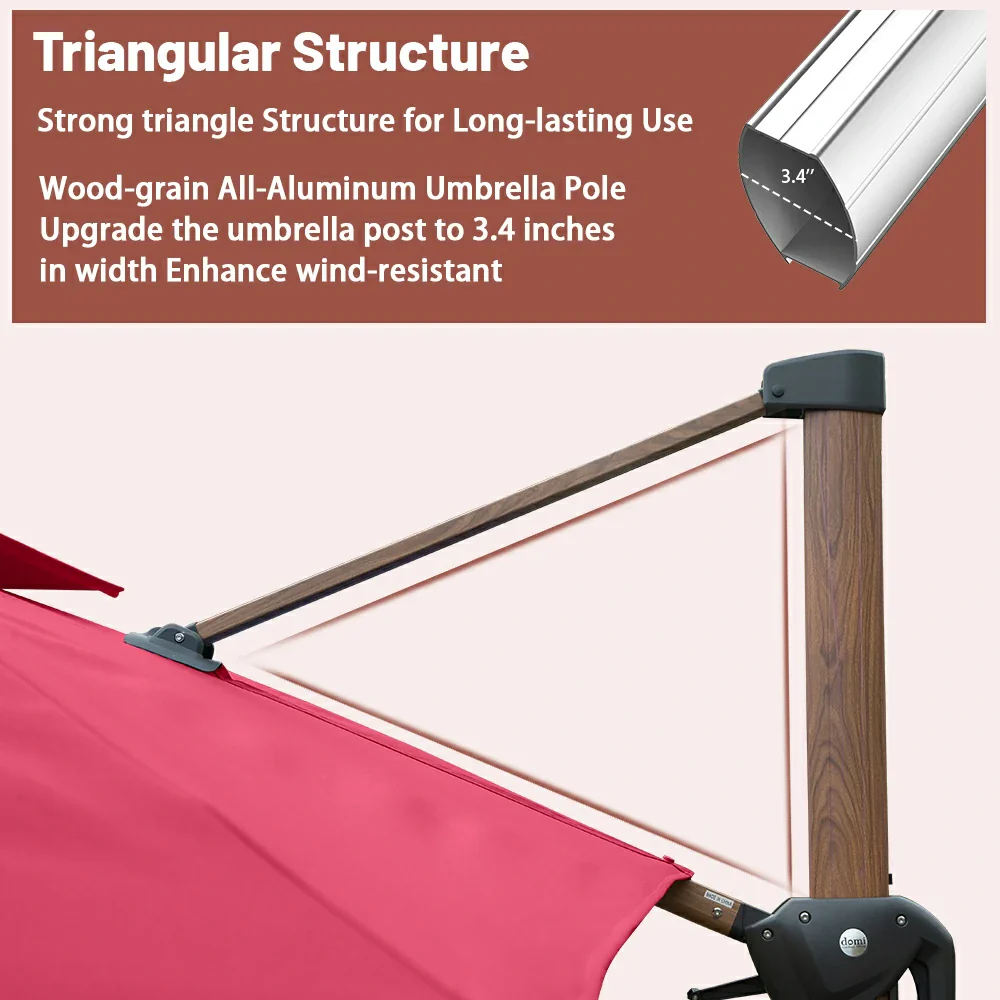 Cantilever Umbrella Wood Grain- Square - Image 17