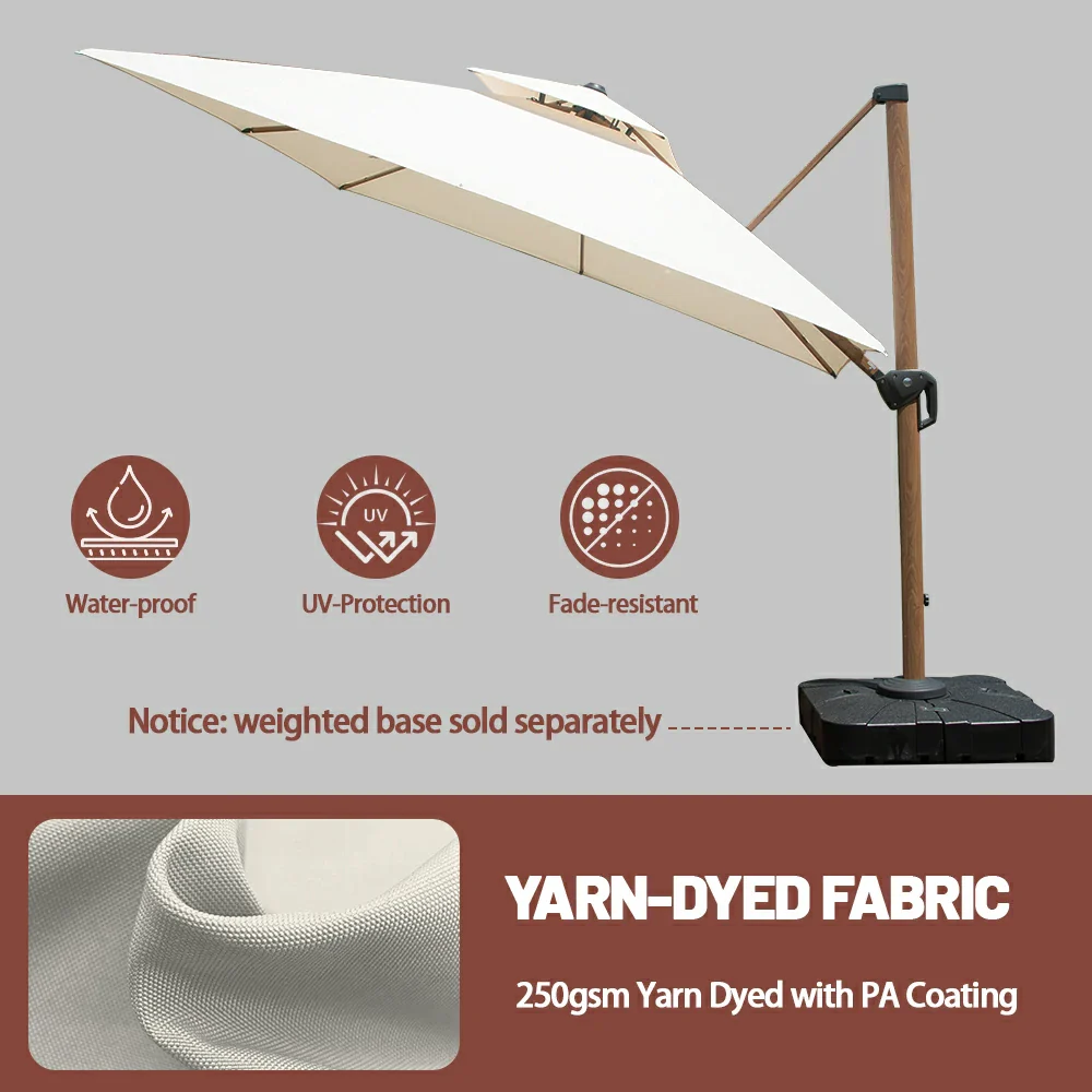Cantilever Umbrella Wood Grain- Square - Image 22