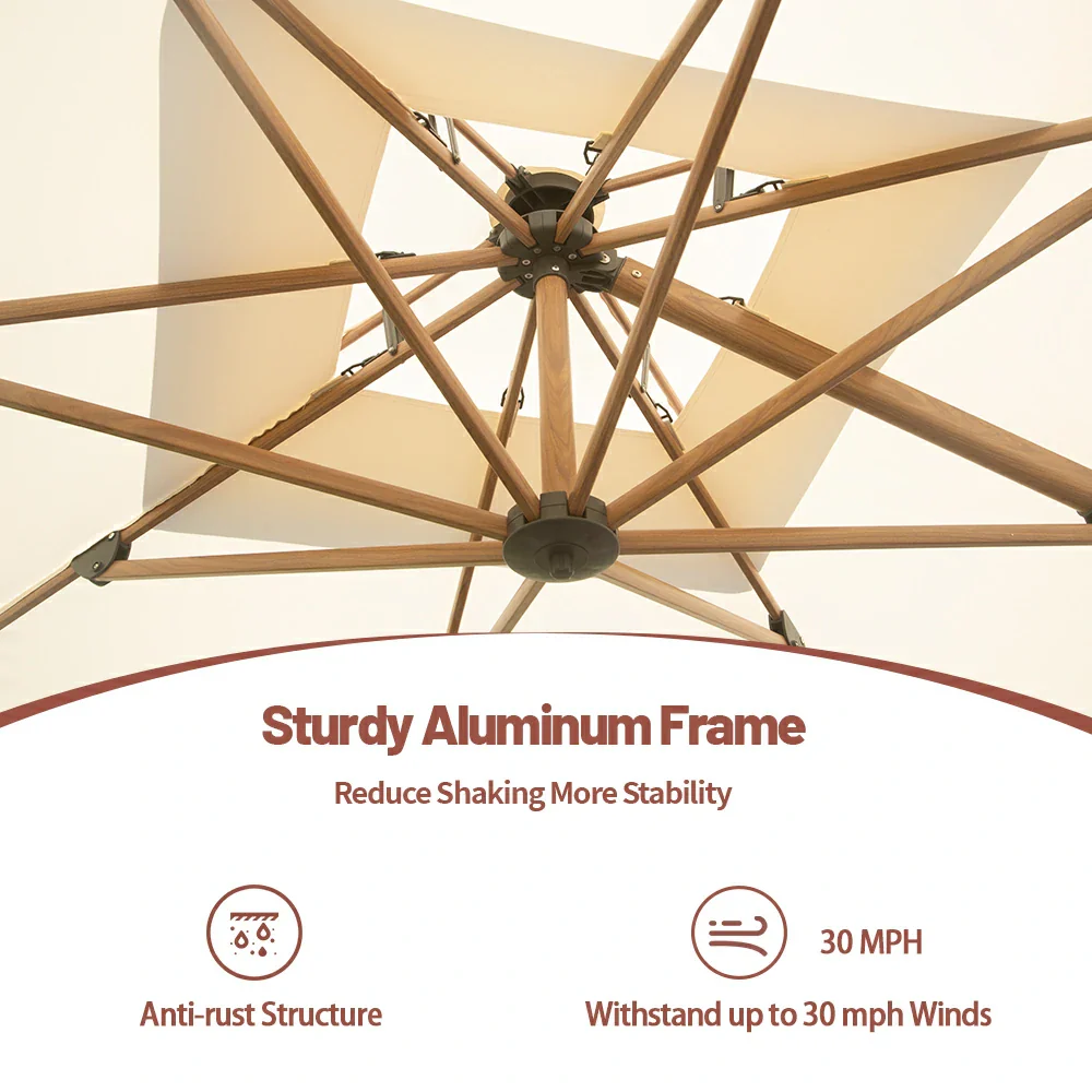 Cantilever Umbrella Wood Grain- Square - Image 23