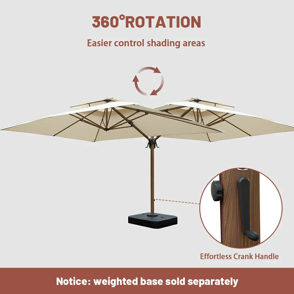 Cantilever Umbrella Wood Grain- Square - Image 24
