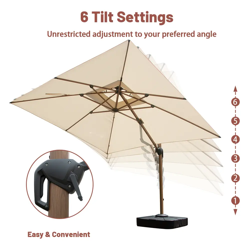 Cantilever Umbrella Wood Grain- Square - Image 25