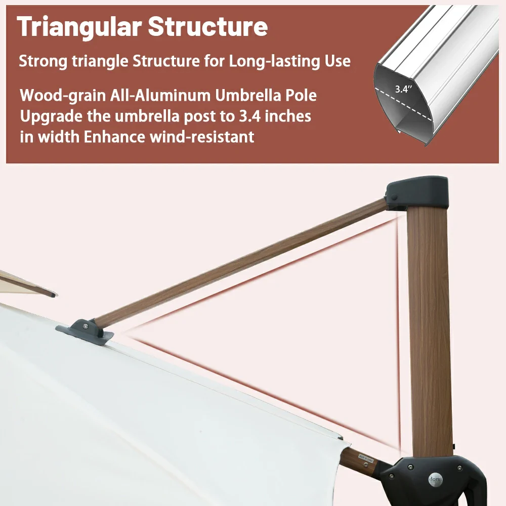 Cantilever Umbrella Wood Grain- Square - Image 26
