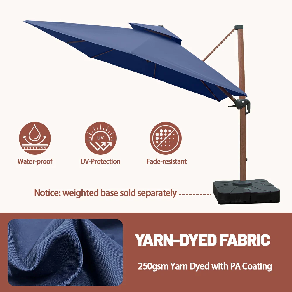 Cantilever Umbrella Wood Grain- Square - Image 31