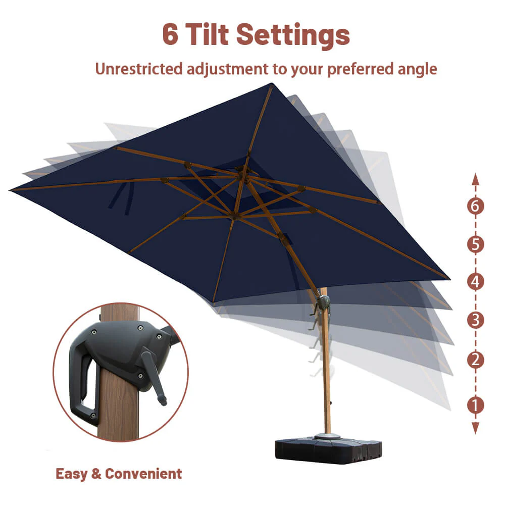 Cantilever Umbrella Wood Grain- Square - Image 33
