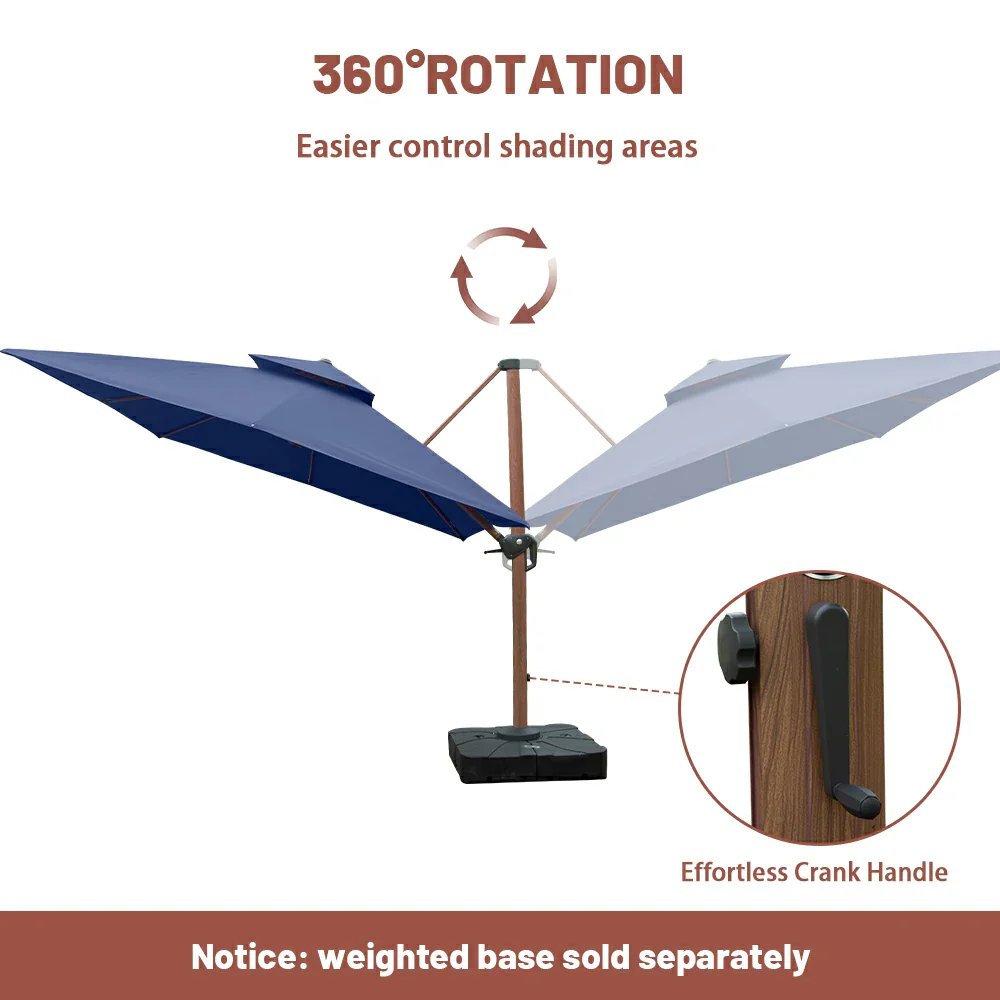 Cantilever Umbrella Wood Grain- Square - Image 34
