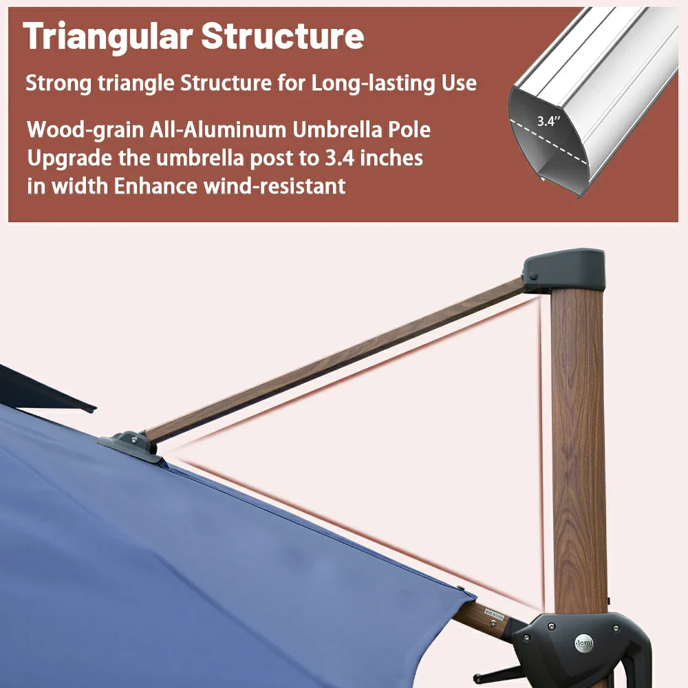Cantilever Umbrella Wood Grain- Square - Image 35