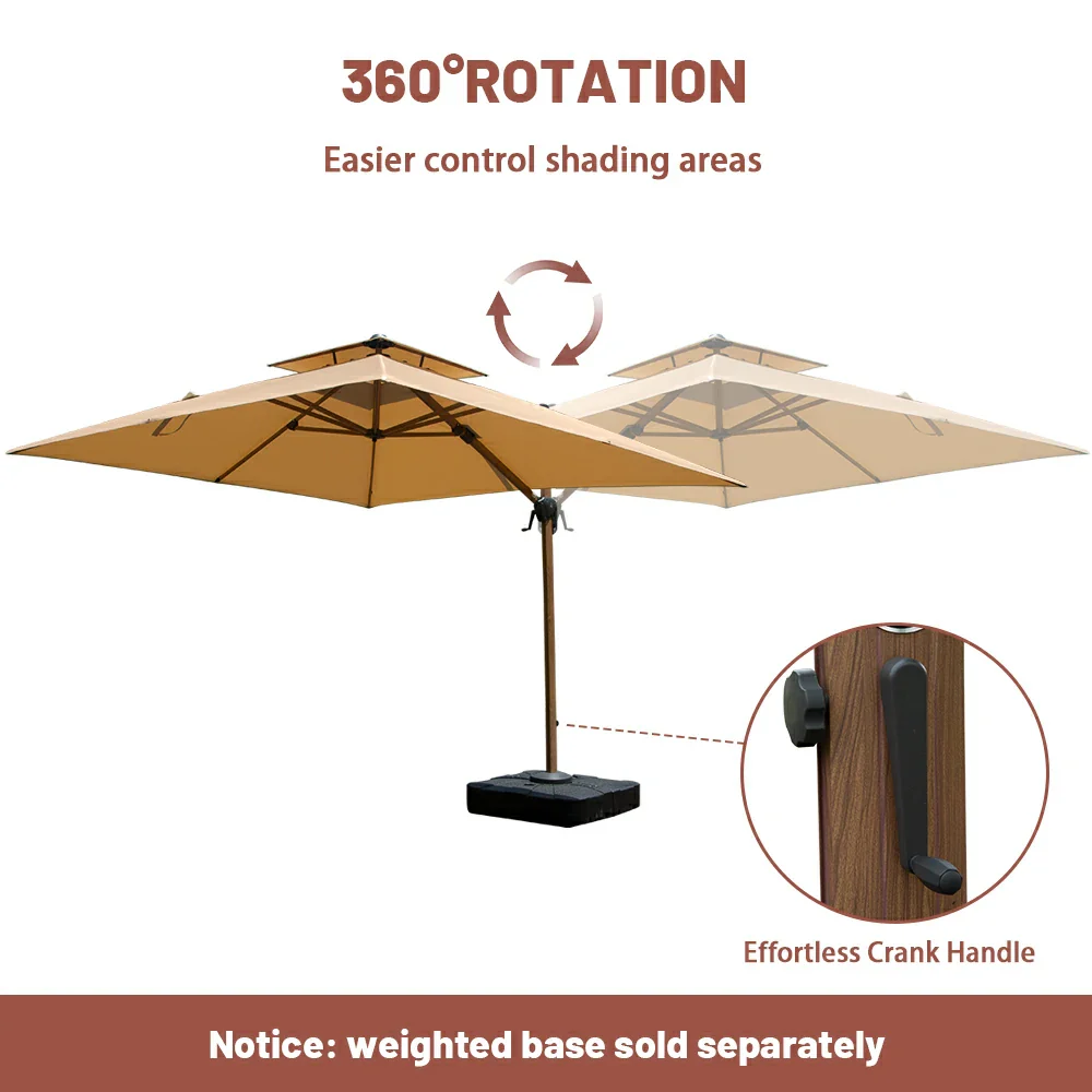 Cantilever Umbrella Wood Grain- Square - Image 6