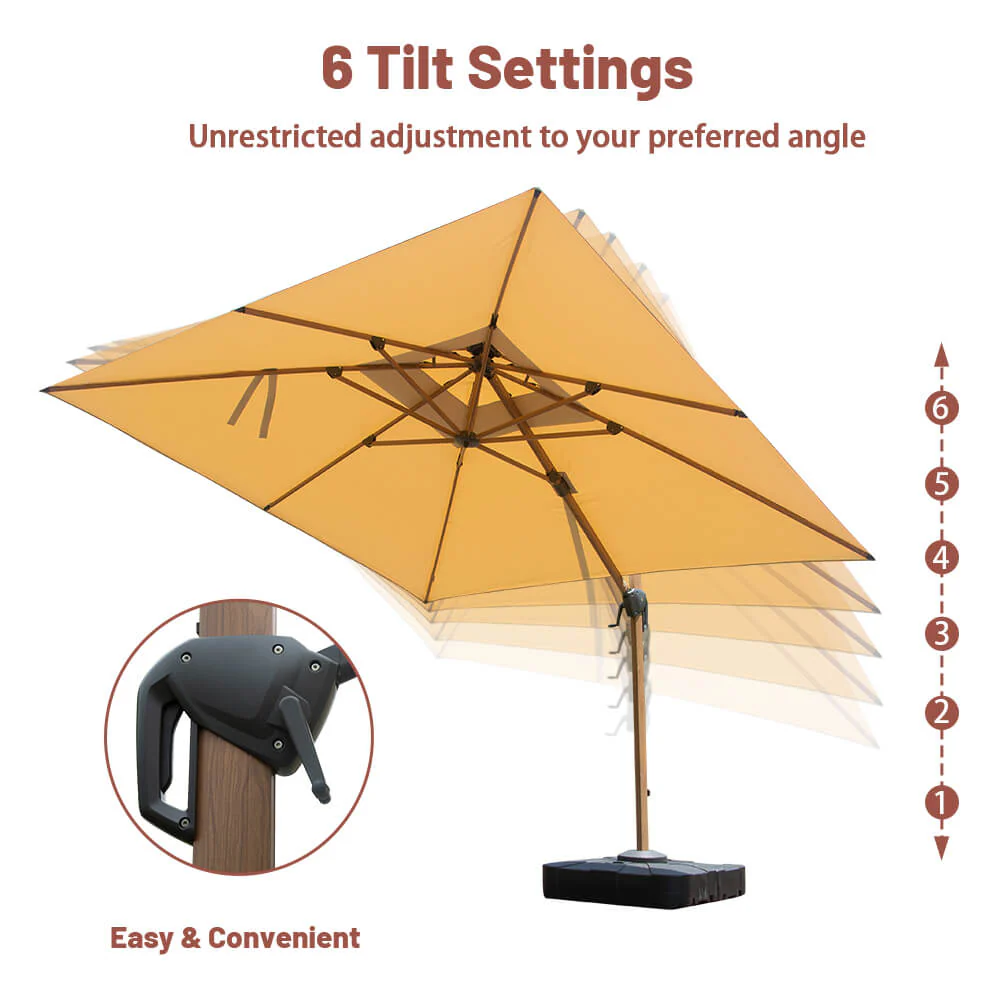Cantilever Umbrella Wood Grain- Square - Image 7