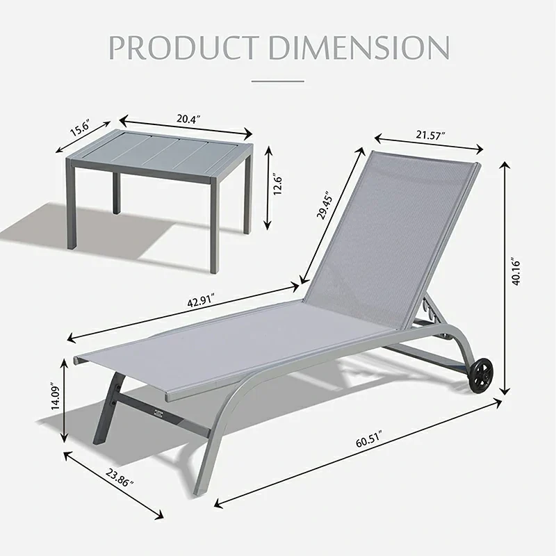 Chaise Lounge Outdoor Set - 2 Chairs - Image 41