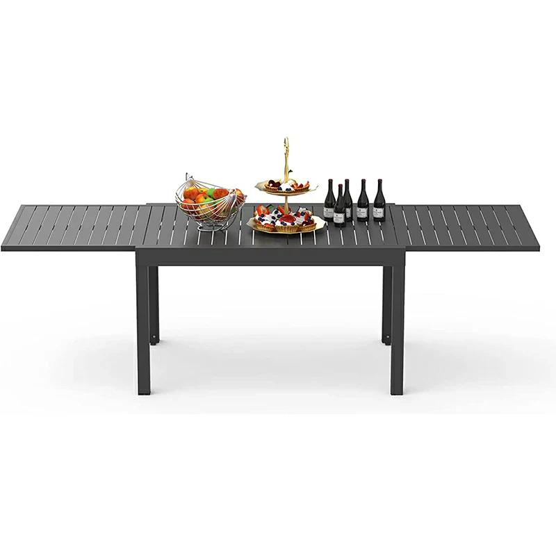 Domi Patio Dining Expandable Table Dark Brown - Image 5