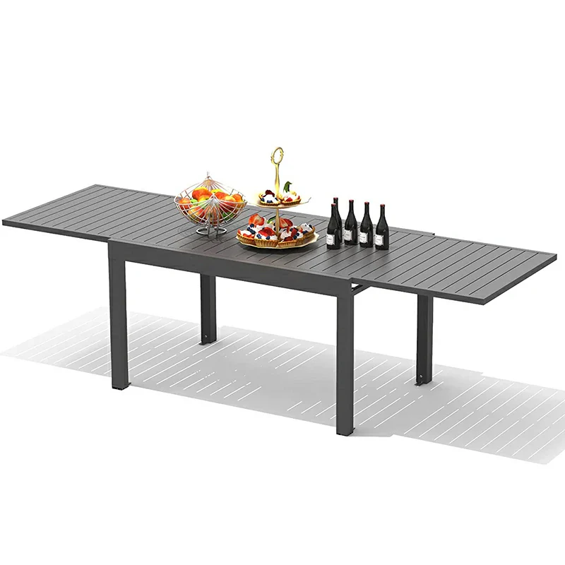 Domi Patio Dining Expandable Table Dark Brown - Image 6