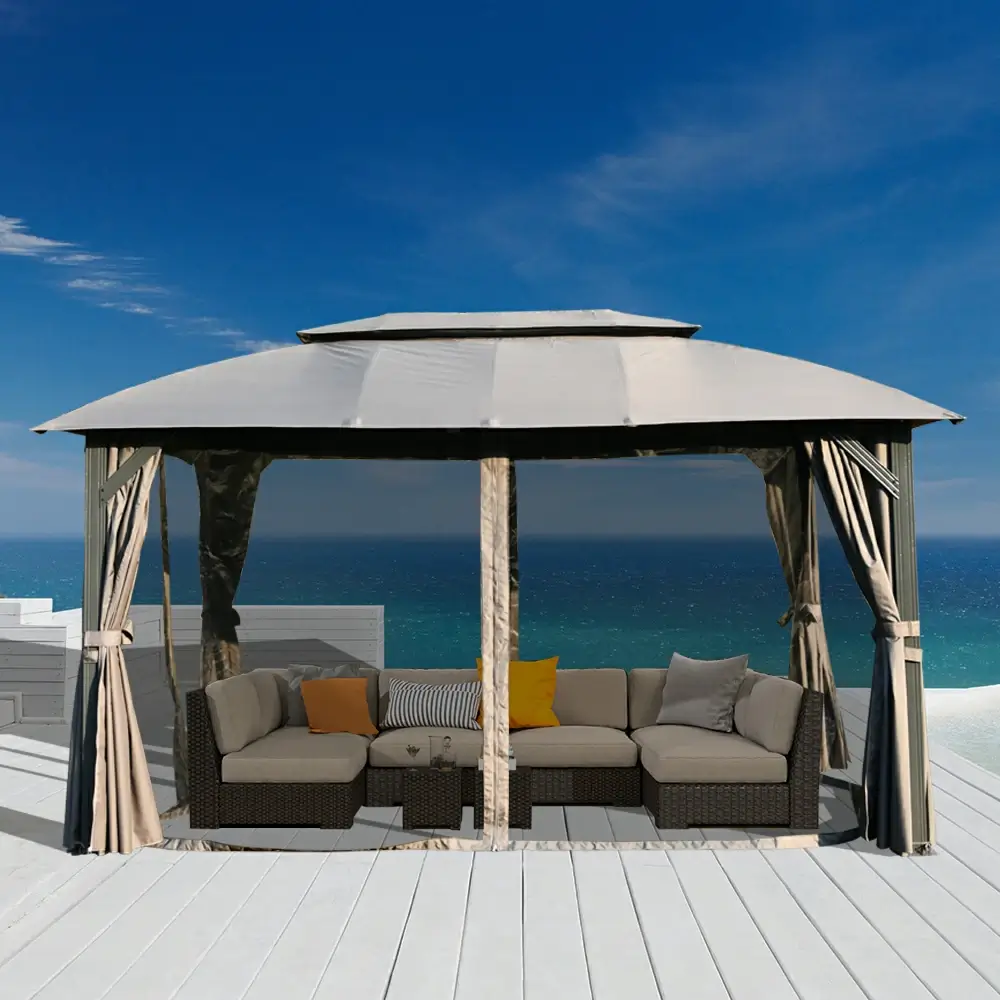 Double Roof Soft Top Canopy Gazebo - Image 10