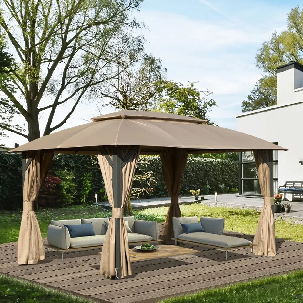 Double Roof Soft Top Canopy Gazebo - Image 11