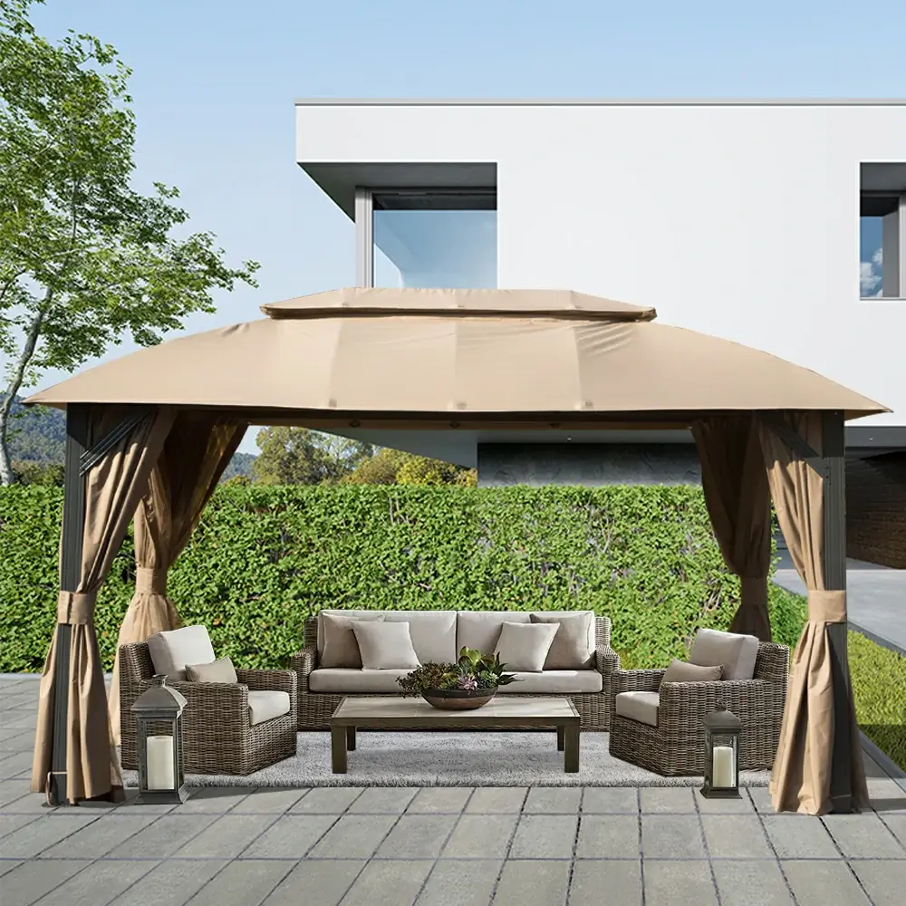 Double Roof Soft Top Canopy Gazebo - Image 12