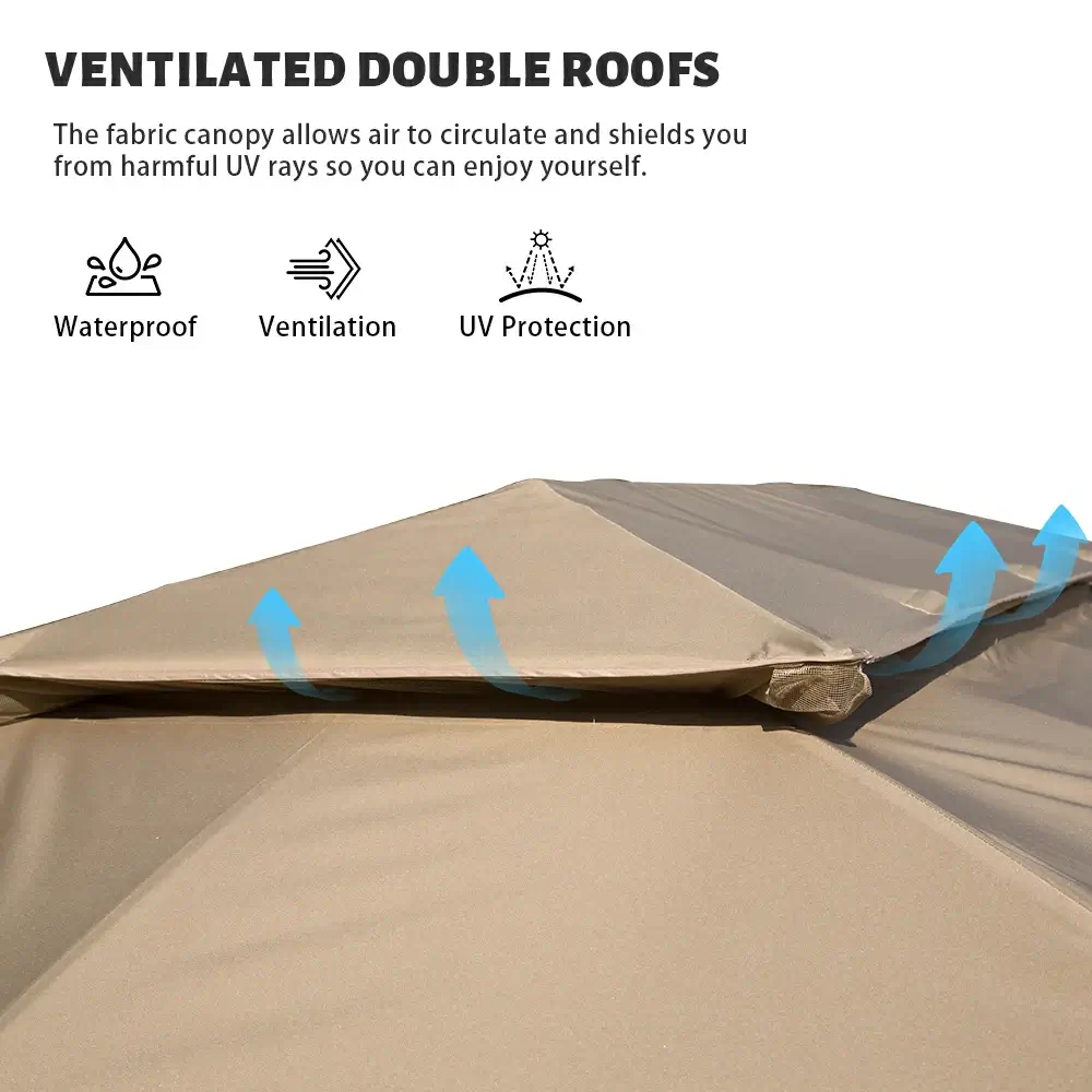 Double Roof Soft Top Canopy Gazebo - Image 15