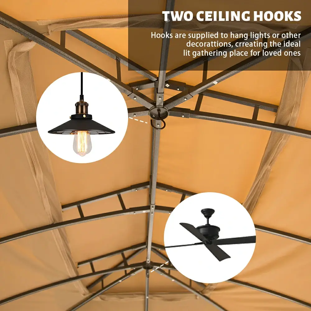Double Roof Soft Top Canopy Gazebo - Image 18