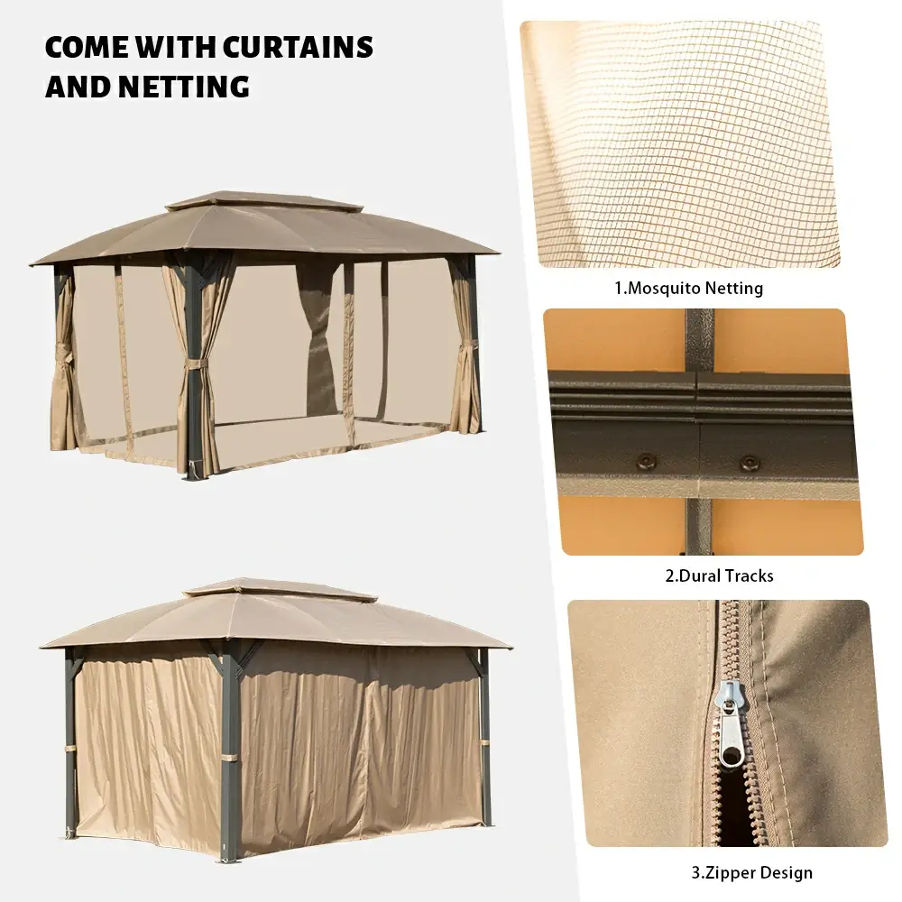 Double Roof Soft Top Canopy Gazebo - Image 19