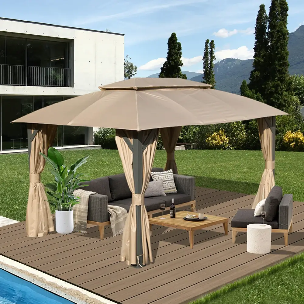 Double Roof Soft Top Canopy Gazebo - Image 20