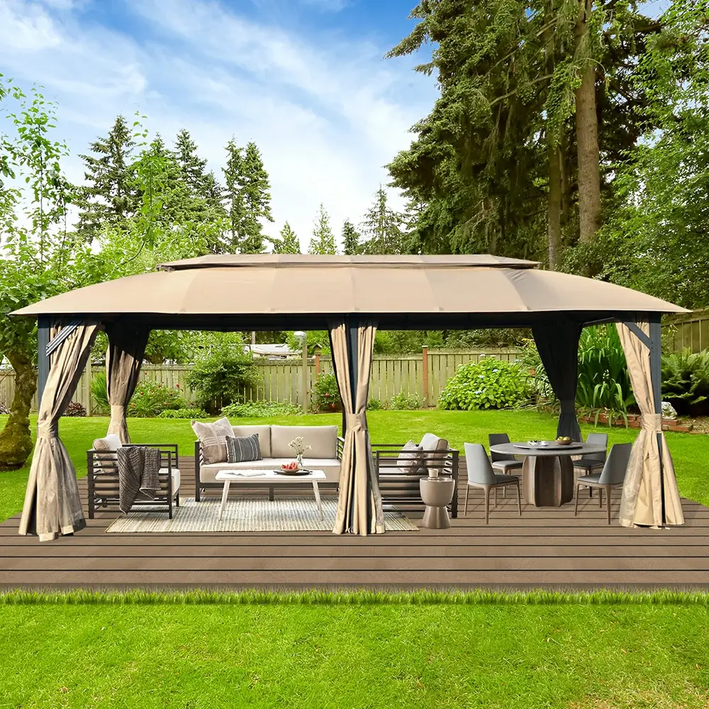 Double Roof Soft Top Canopy Gazebo - Image 29