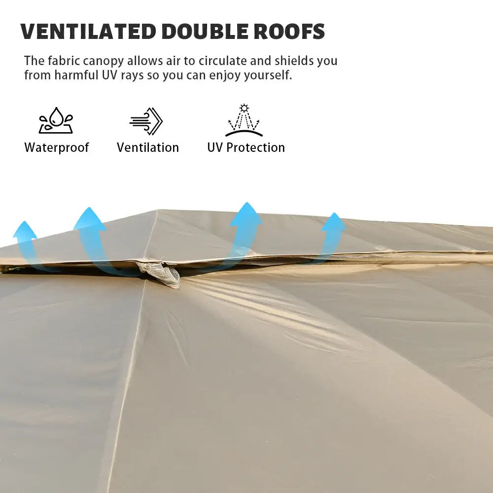 Double Roof Soft Top Canopy Gazebo - Image 31