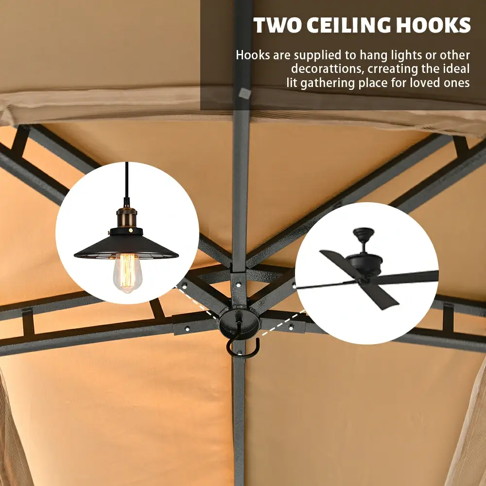 Double Roof Soft Top Canopy Gazebo - Image 35