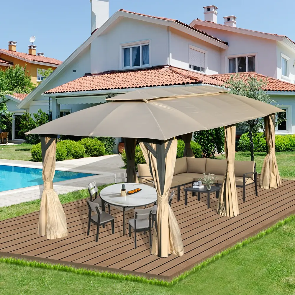 Double Roof Soft Top Canopy Gazebo - Image 36
