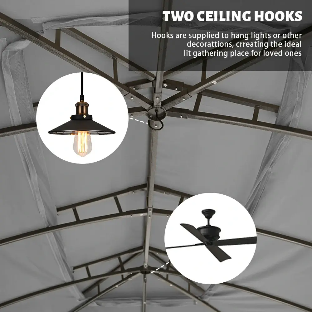 Double Roof Soft Top Canopy Gazebo - Image 8