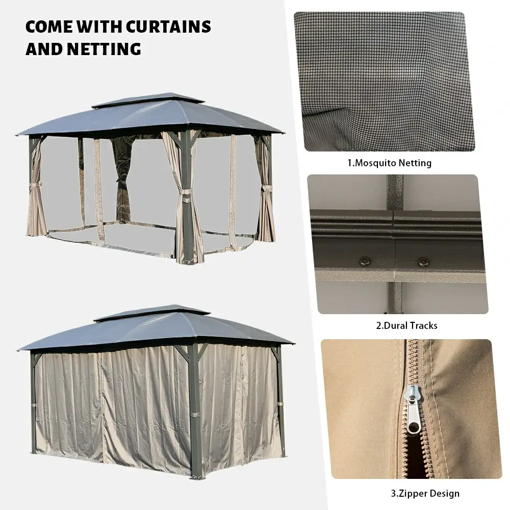 Double Roof Soft Top Canopy Gazebo - Image 9