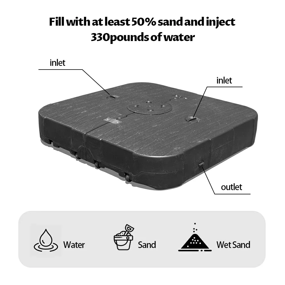 Double Top Cantilever Patio Umbrella Base- 330 LBS - Image 3