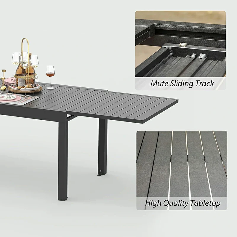 Extendable Aluminum Outdoor Dining Table - Image 3