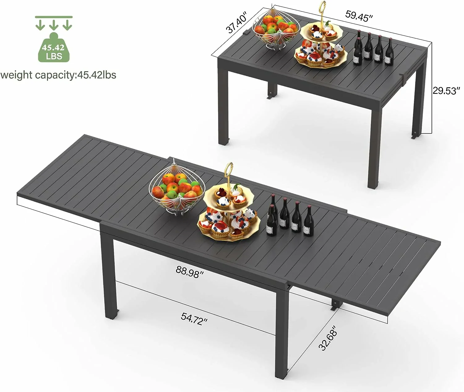 Extendable Aluminum Outdoor Dining Table - Image 5