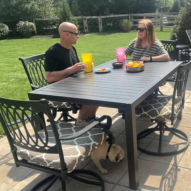 Extendable Aluminum Outdoor Dining Table - Image 6