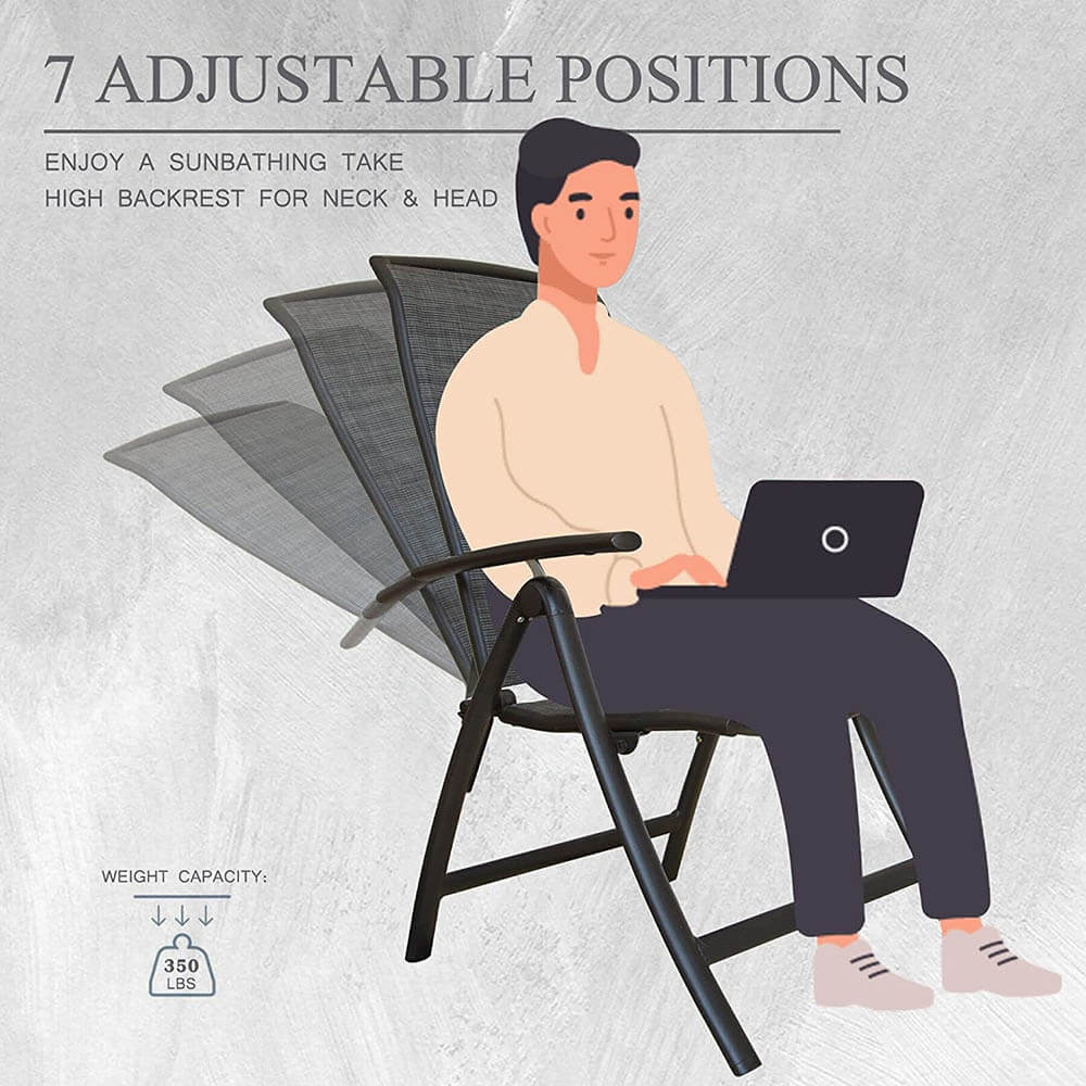Folding Patio Chairs Set of 2 - Image 11