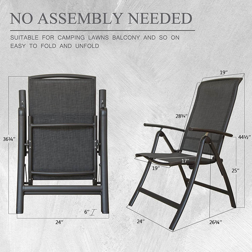 Folding Patio Chairs Set of 2 - Image 3