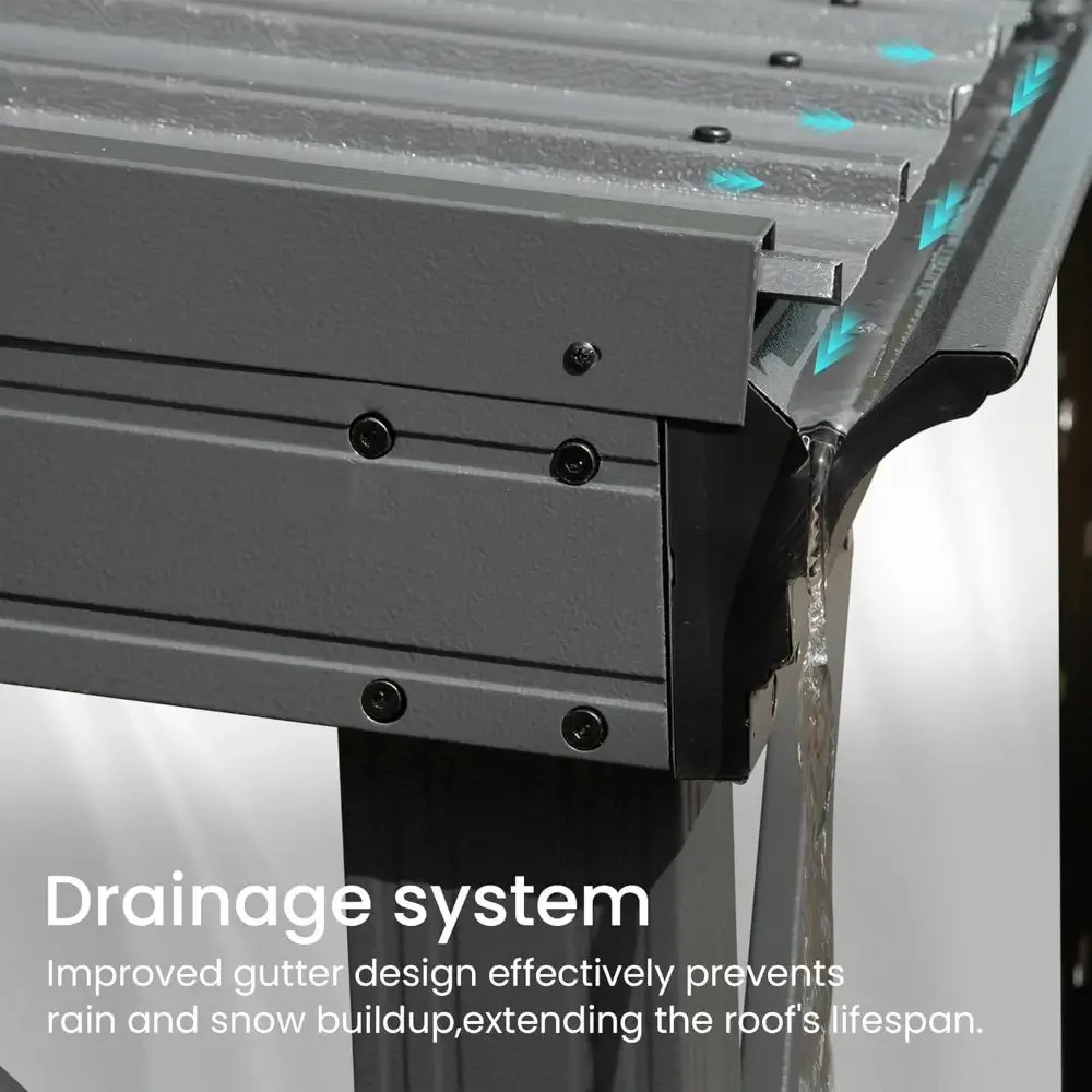 Galvanized Steel Wall-Mounted Hardtop Gazebo - Image 109