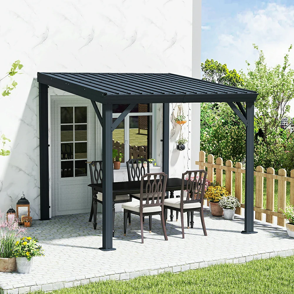 Galvanized Steel Wall-Mounted Hardtop Gazebo - Image 11