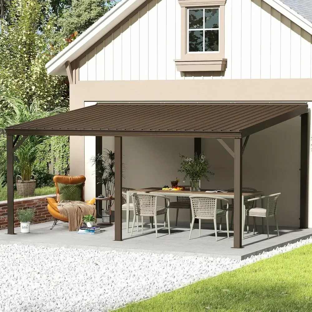 Galvanized Steel Wall-Mounted Hardtop Gazebo - Image 115